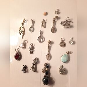 925 Silver Charms And Few Other Plated.
